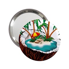 Coconut And Holiday Beach Food 2 25  Handbag Mirrors