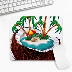 Coconut And Holiday Beach Food Large Mousepad by Jancukart