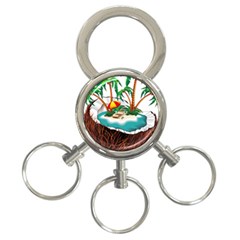 Coconut And Holiday Beach Food 3-ring Key Chain