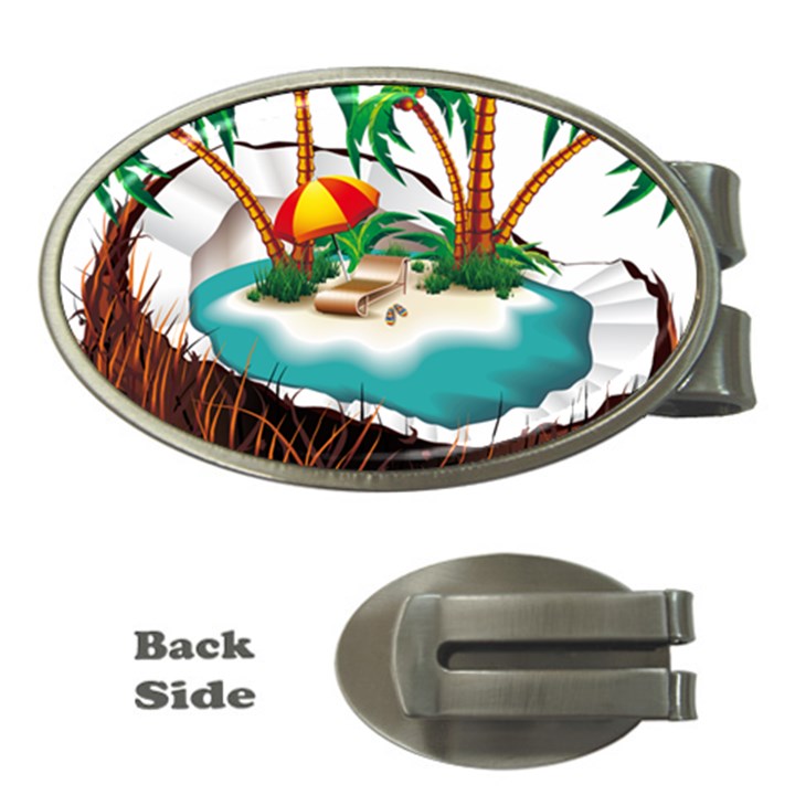 Coconut And Holiday Beach Food Money Clips (Oval) 