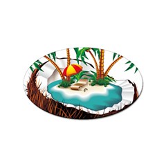 Coconut And Holiday Beach Food Sticker (oval)