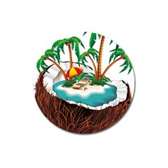 Coconut And Holiday Beach Food Magnet 3  (round)