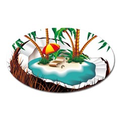 Coconut And Holiday Beach Food Oval Magnet by Jancukart