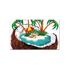 Coconut And Holiday Beach Food Sticker Rectangular (10 Pack) by Jancukart