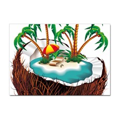 Coconut And Holiday Beach Food Sticker A4 (10 Pack) by Jancukart