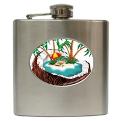 Coconut And Holiday Beach Food Hip Flask (6 Oz)