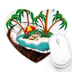 Coconut And Holiday Beach Food Heart Mousepad by Jancukart