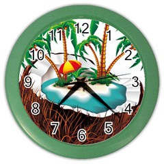 Coconut And Holiday Beach Food Color Wall Clock