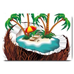 Coconut And Holiday Beach Food Large Doormat by Jancukart