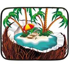 Coconut And Holiday Beach Food Fleece Blanket (mini) by Jancukart