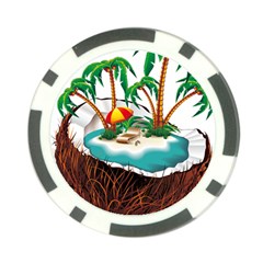 Coconut And Holiday Beach Food Poker Chip Card Guard (10 Pack)