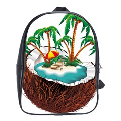 Coconut And Holiday Beach Food School Bag (large) by Jancukart