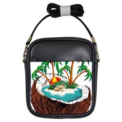 Coconut And Holiday Beach Food Girls Sling Bag