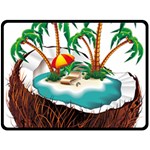 Coconut And Holiday Beach Food Fleece Blanket (Large)  80 x60  Blanket Front