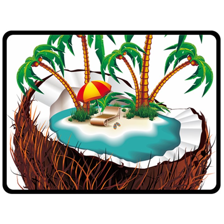 Coconut And Holiday Beach Food Fleece Blanket (Large) 