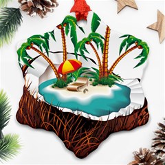 Coconut And Holiday Beach Food Ornament (snowflake)