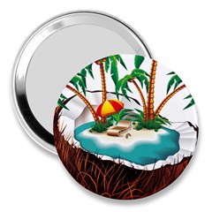 Coconut And Holiday Beach Food 3  Handbag Mirrors