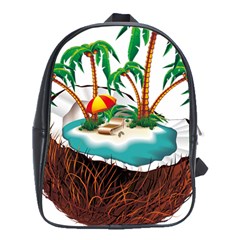 Coconut And Holiday Beach Food School Bag (xl) by Jancukart