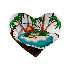 Coconut And Holiday Beach Food Standard 16  Premium Heart Shape Cushions