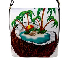 Coconut And Holiday Beach Food Flap Closure Messenger Bag (l)