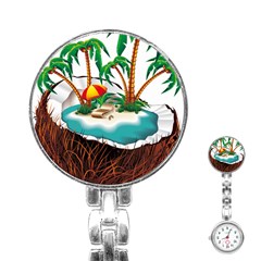 Coconut And Holiday Beach Food Stainless Steel Nurses Watch