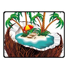 Coconut And Holiday Beach Food Double Sided Fleece Blanket (small)  by Jancukart