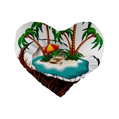 Coconut And Holiday Beach Food Standard 16  Premium Flano Heart Shape Cushions by Jancukart