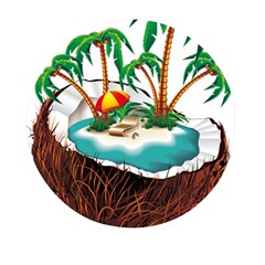 Coconut And Holiday Beach Food Mini Round Pill Box (pack Of 5)