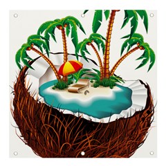 Coconut And Holiday Beach Food Banner And Sign 4  X 4  by Jancukart