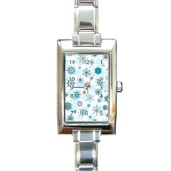 Beautifule Snowflake Decorative Pattern Seamless Rectangle Italian Charm Watch by Jancukart