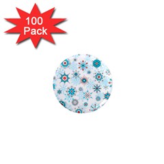 Beautifule Snowflake Decorative Pattern Seamless 1  Mini Magnets (100 Pack)  by Jancukart