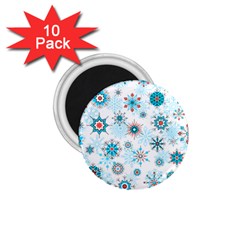 Beautifule Snowflake Decorative Pattern Seamless 1 75  Magnets (10 Pack) 