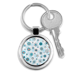 Beautifule Snowflake Decorative Pattern Seamless Key Chain (round)