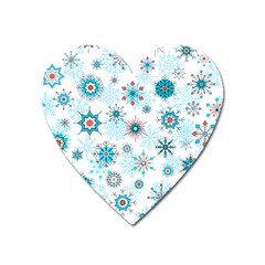 Beautifule Snowflake Decorative Pattern Seamless Heart Magnet by Jancukart