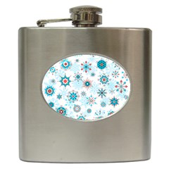 Beautifule Snowflake Decorative Pattern Seamless Hip Flask (6 Oz)