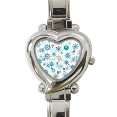 Beautifule Snowflake Decorative Pattern Seamless Heart Italian Charm Watch by Jancukart