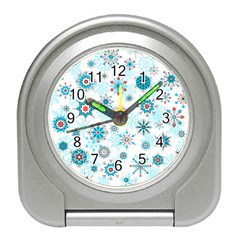 Beautifule Snowflake Decorative Pattern Seamless Travel Alarm Clock