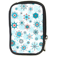 Beautifule Snowflake Decorative Pattern Seamless Compact Camera Leather Case by Jancukart