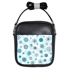 Beautifule Snowflake Decorative Pattern Seamless Girls Sling Bag