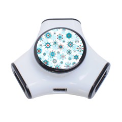 Beautifule Snowflake Decorative Pattern Seamless 3-port Usb Hub