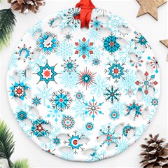 Beautifule Snowflake Decorative Pattern Seamless Round Filigree Ornament (two Sides)