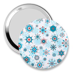 Beautifule Snowflake Decorative Pattern Seamless 3  Handbag Mirrors