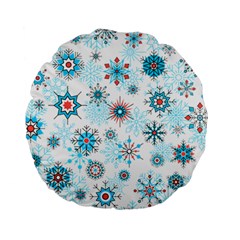 Beautifule Snowflake Decorative Pattern Seamless Standard 15  Premium Round Cushions