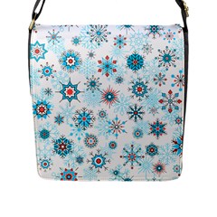 Beautifule Snowflake Decorative Pattern Seamless Flap Closure Messenger Bag (l)