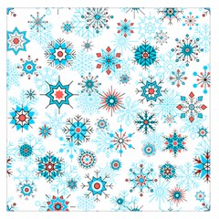 Beautifule Snowflake Decorative Pattern Seamless Square Satin Scarf (36  X 36 )