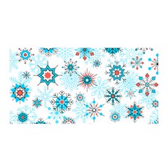 Beautifule Snowflake Decorative Pattern Seamless Satin Wrap 35  X 70 