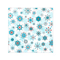 Beautifule Snowflake Decorative Pattern Seamless Square Satin Scarf (30  X 30 )