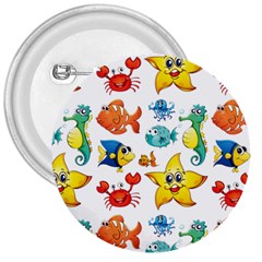 Fish Ocean Water Sea Life Seamless Background 3  Buttons