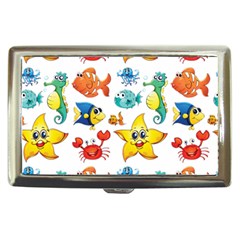 Fish Ocean Water Sea Life Seamless Background Cigarette Money Case