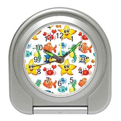 Fish Ocean Water Sea Life Seamless Background Travel Alarm Clock